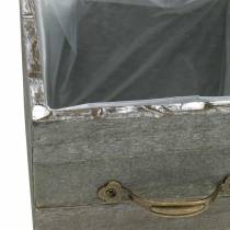 gjenstander Plantekasse treskuff vasket grå 15×15cm/12×12cm sett med 2 stk.