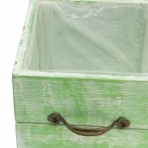 gjenstander Plantekasse treskuff lysegrønn 15x15/12x12cm sett med 2 stk