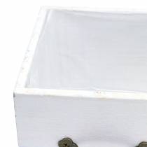 gjenstander Plantekasse treskuff hvit 15x15/12x12cm sett med 2 stk