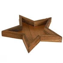 gjenstander Trebrett Stjernedekor i brun Ø38/29/22cm Sett med 3 stk