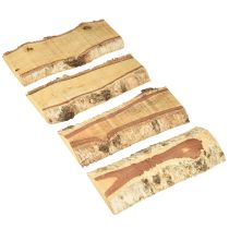gjenstander Trebrett med bjørkedekorasjon av trebark 25 × 10 × 2 cm 4 stk.