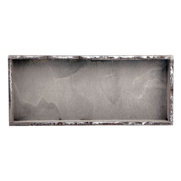 Trebrett vintage firkantet dekorativt brett tregrå 35×15×3cm