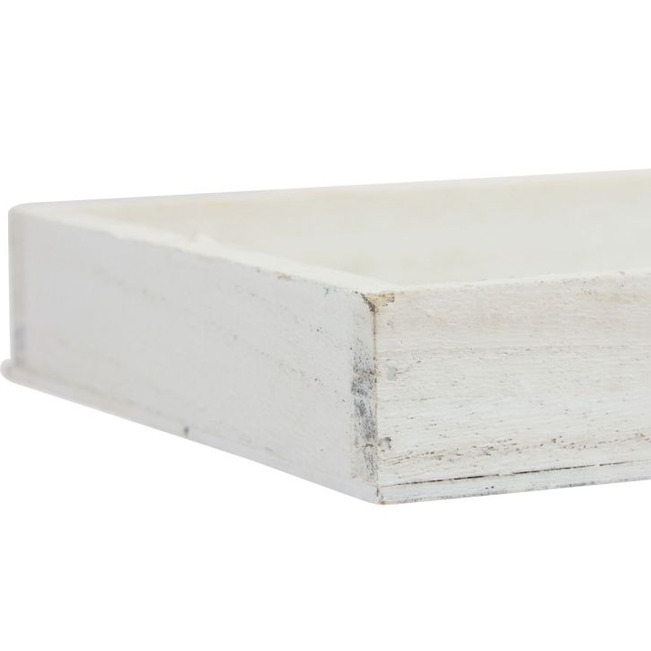 gjenstander Trebrett hvitt dekorativt brett shabby chic tre 35×15×3cm