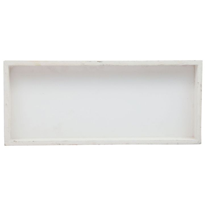 gjenstander Trebrett hvitt dekorativt brett shabby chic tre 35×15×3cm