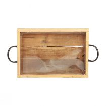 gjenstander Trebrett med håndtak dekorativt brett natursvart 35×22,5cm