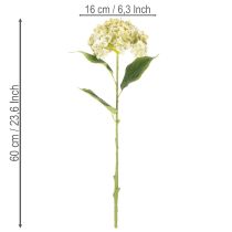 gjenstander Kunstig hortensiablomst med lang stilk og blader, 60 cm