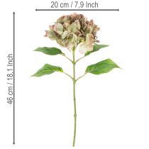 gjenstander Kunstig hortensia dekorativ blomst med stilk, 46 cm