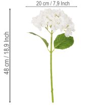 gjenstander Kunstig hortensiablomst med lang stilk til dekorasjon, 48 cm