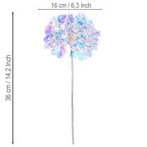 gjenstander Kunstig hortensiablomstrende gren i iriserende farger 36 cm 2 stk