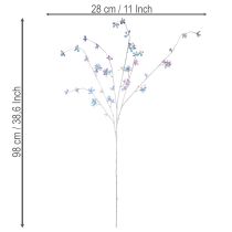 gjenstander Kunstig, delikat blomstrende gren med iriserende blomster, 98 cm