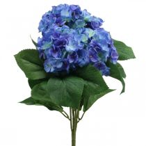 Hortensia Kunstig Blomst Blå Silke Blomsterbukett 42cm