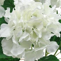 gjenstander Deco bukett hortensia hvite kunstige blomster 5 blomster 48cm