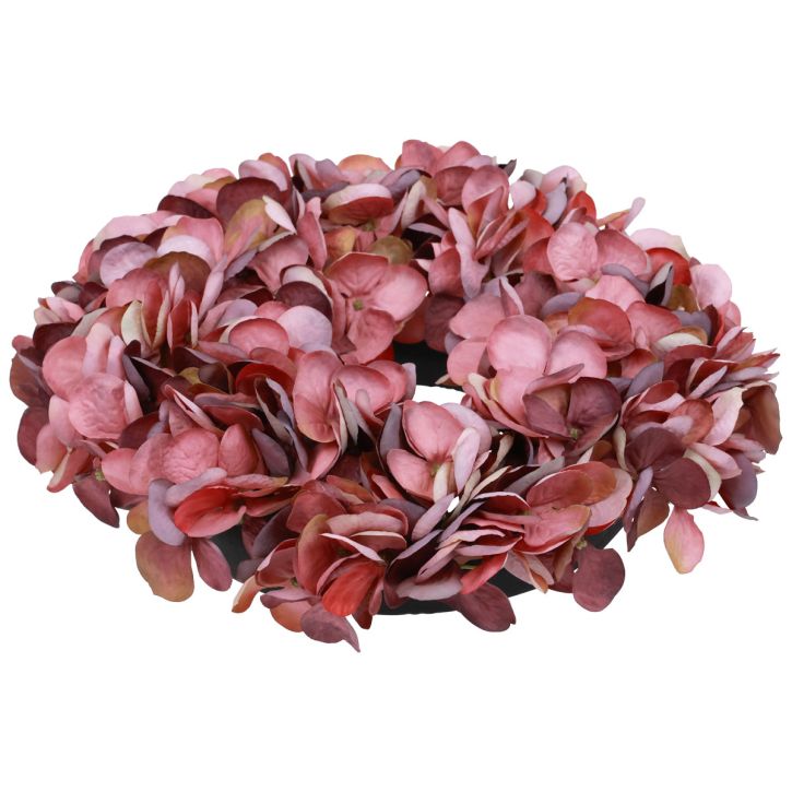gjenstander Kunstige blomster dekorasjon hortensia krans kunstig gammelrosa Ø26cm
