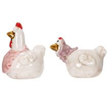 gjenstander Keramiske kyllingfigurer til stuen, søt påskeborddekorasjon til hjemmet, 11 cm, 2 stk.