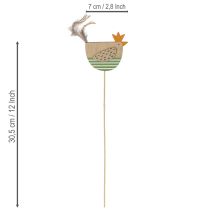 gjenstander Kyllingpæler i påskedesign for munter vårdekorasjon, 7 cm, 12 stk.