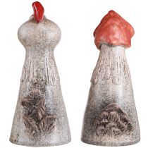 gjenstander Keramiske dekorative kyllinger påskehane og høne H20/22cm 2 stk