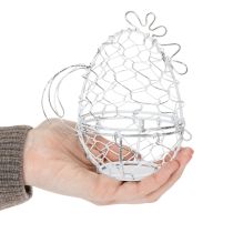 gjenstander Trådkurv formet som en kylling til påskeegg. Sjarmerende tillegg til påskepynten. 14 cm