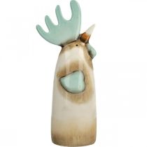 gjenstander Keramisk Hane Kjøkkenpynt Kylling Lyseblå Brun H23cm 2 Stk