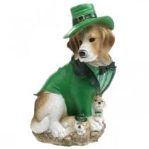 gjenstander Beagle i hatt St. Patrick&#39;s Day Hund i dress Hagedekor Hound H24,5cm