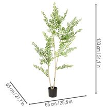 gjenstander Kunstig plante i potte, 130 cm høy, grønn, dekorativ