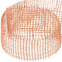 gjenstander Jutebånd, rødoransje, nettingbånd, jute, økologisk, terrakotta, 5 cm bredt, 40 m langt