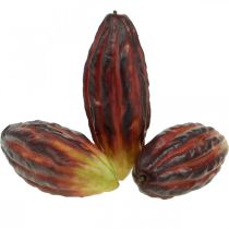Kakaofrukt kunstig dekorasjon butikkvindu lilla-grønn 17cm 3stk