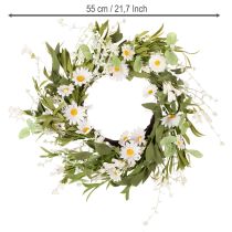 gjenstander Kunstig tusenfrydkrans, naturlig utseende og slitesterk, for dør- og veggdekorasjon, 55 cm