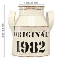 gjenstander Dekorativ metallkanne «Original 1982» Kremfarget rustfarget H13cm 2 stk.