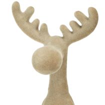 gjenstander Elg-sitter med flokkkant, brun, 31 cm, 3 stk.