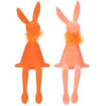 gjenstander Påskehare-hylleholder, sittende påskeharefigur til påske og vår, 27 cm, 2 deler