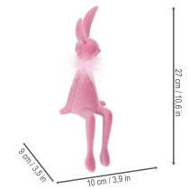 gjenstander Påskeharefigur med fjærboa, hylleholder, dekorativ påskefigur, 27 cm, 2 stk.