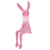 gjenstander Påskeharefigur med fjærboa, hylleholder, dekorativ påskefigur, 27 cm, 2 stk.