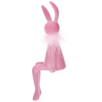 gjenstander Påskeharefigur med fjærboa, hylleholder, dekorativ påskefigur, 27 cm, 2 stk.