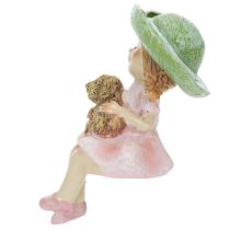 gjenstander Hylleholder Smilende jente med hund Ø4,5 cm H9,5 cm