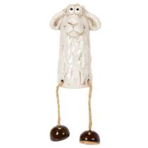 gjenstander Keramikkfigur av sau, sittende sau, til påske og pynt året rundt, 18 cm, 3 stk.