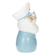 gjenstander Kapteinfigur, maritim dekorasjon med briller og hatt, 16 cm