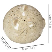 gjenstander Dekorativ kattefigur i keramikk, rundt design til stue eller soverom, 13 cm, 2 stk.