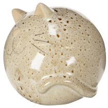 gjenstander Dekorativ kattefigur i keramikk, rundt design til stue eller soverom, 13 cm