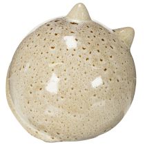 gjenstander Dekorativ kattefigur i keramikk, rundt design til stue eller soverom, 13 cm