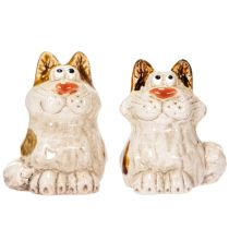 gjenstander Dekorative kattefigurer i keramikk, morsomme dyrefigurer til stuedekorasjon, 8 cm, 4 deler