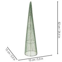 gjenstander Metallkongler, grønne, til blomsteroppsatser, 62 cm, 2 stk.