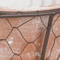 gjenstander Håndtak for blomsterpotte i keramisk metall, brunt, Ø18 cm