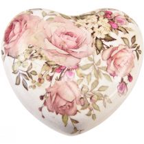 gjenstander Keramisk dekorativt hjerte med roser keramikk til bordet 10,5cm