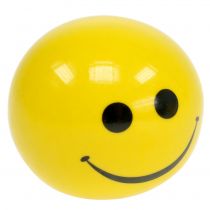 Keramikkkule med smiley gul Ø5cm H4,5cm 6stk