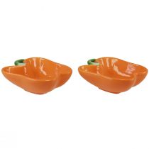 gjenstander Keramikkskåler oransje pepper dekorasjon 16x13x4,5cm 2stk