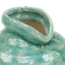Keramisk vase antikkblå H9cm