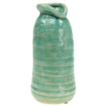 Vase i keramikk, antikkblå H21cm