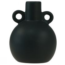 gjenstander Keramikkvase minivase sort håndtak keramikk Ø8,5cm H12cm