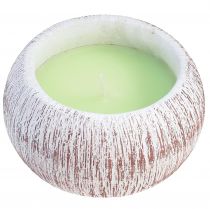 gjenstander Citronella Lys Grønn Skål Keramikk Hvit Brun H8cm