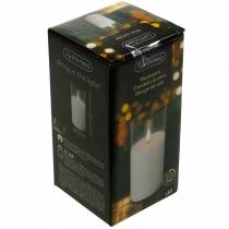 gjenstander LED lys i glass ekte voks hvit Ø7,5cm H10cm